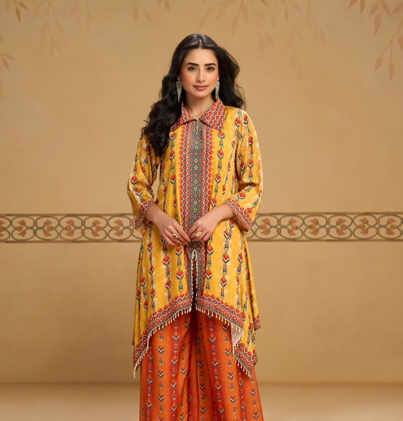Pure Crepe Mirror Work & Embellishments Co-ord