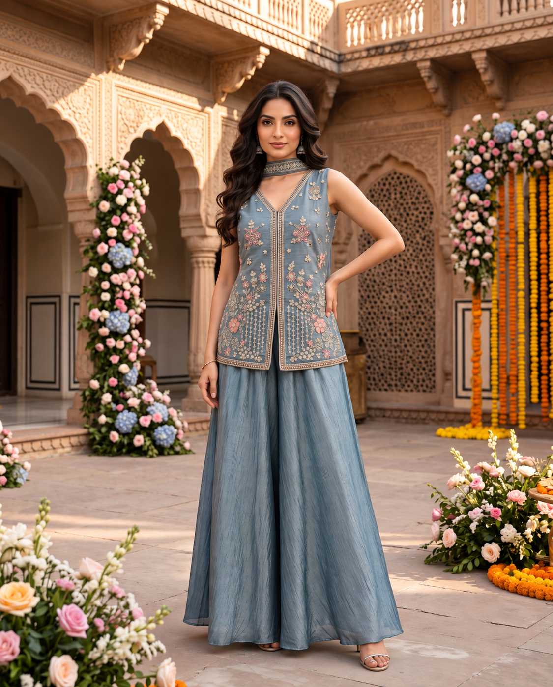 Indo Western With Palazzo Set