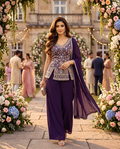Real Georgette with Lining - Embroidery Top, Bottom & Dupatta