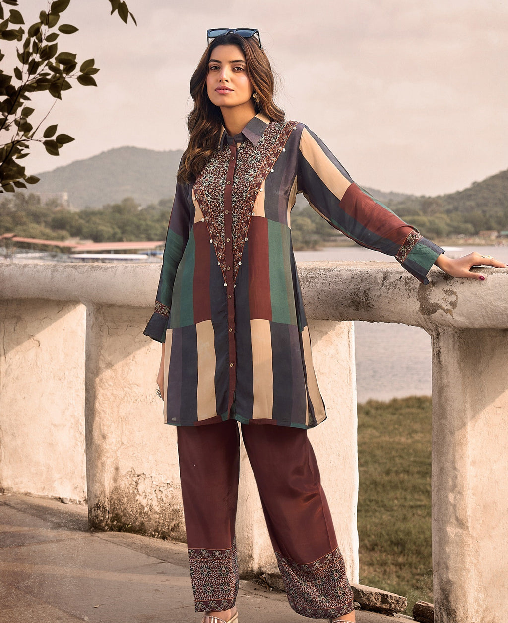 Pure Crepe Handwork Co-ord