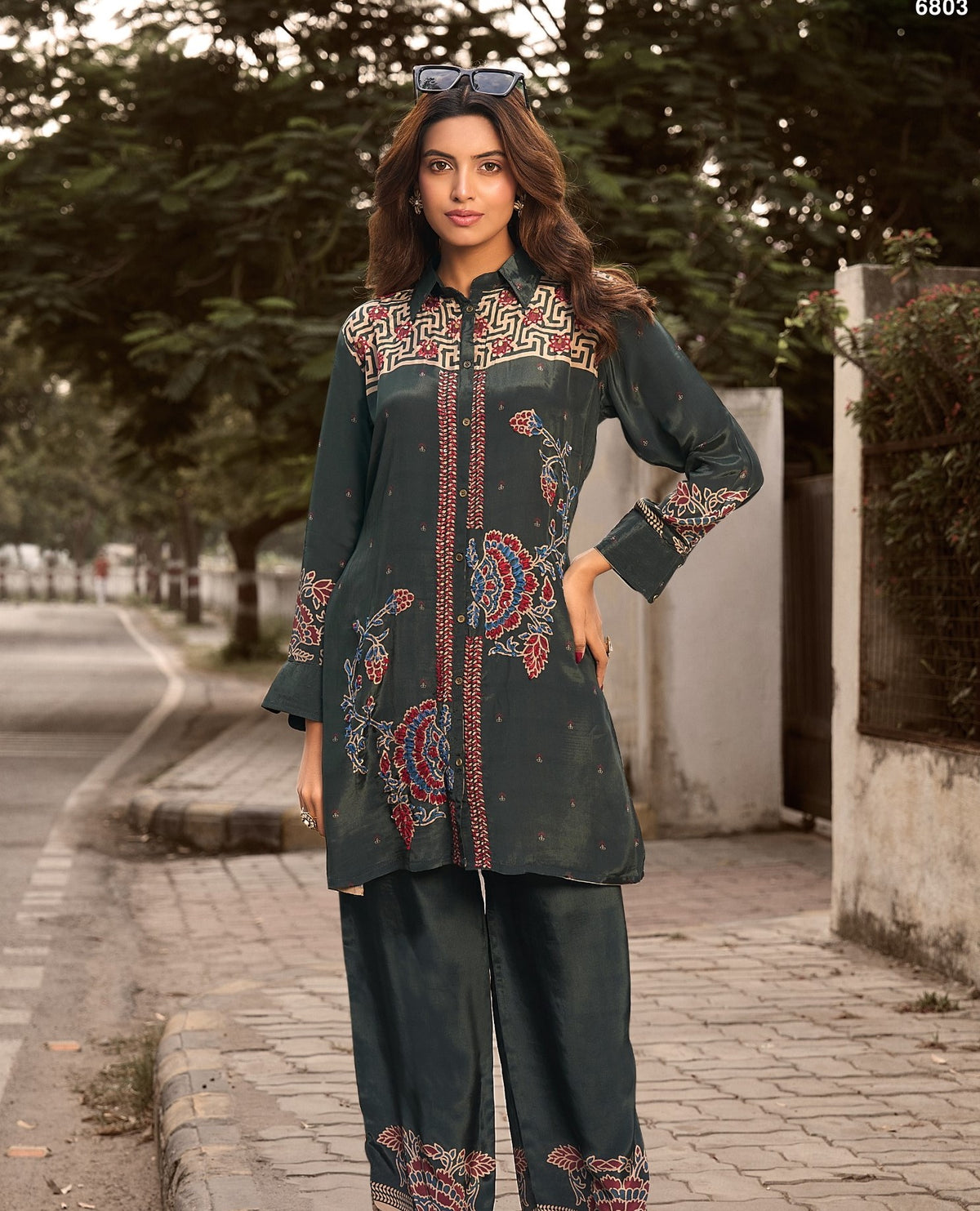 Pure Crepe Handwork Co-ord