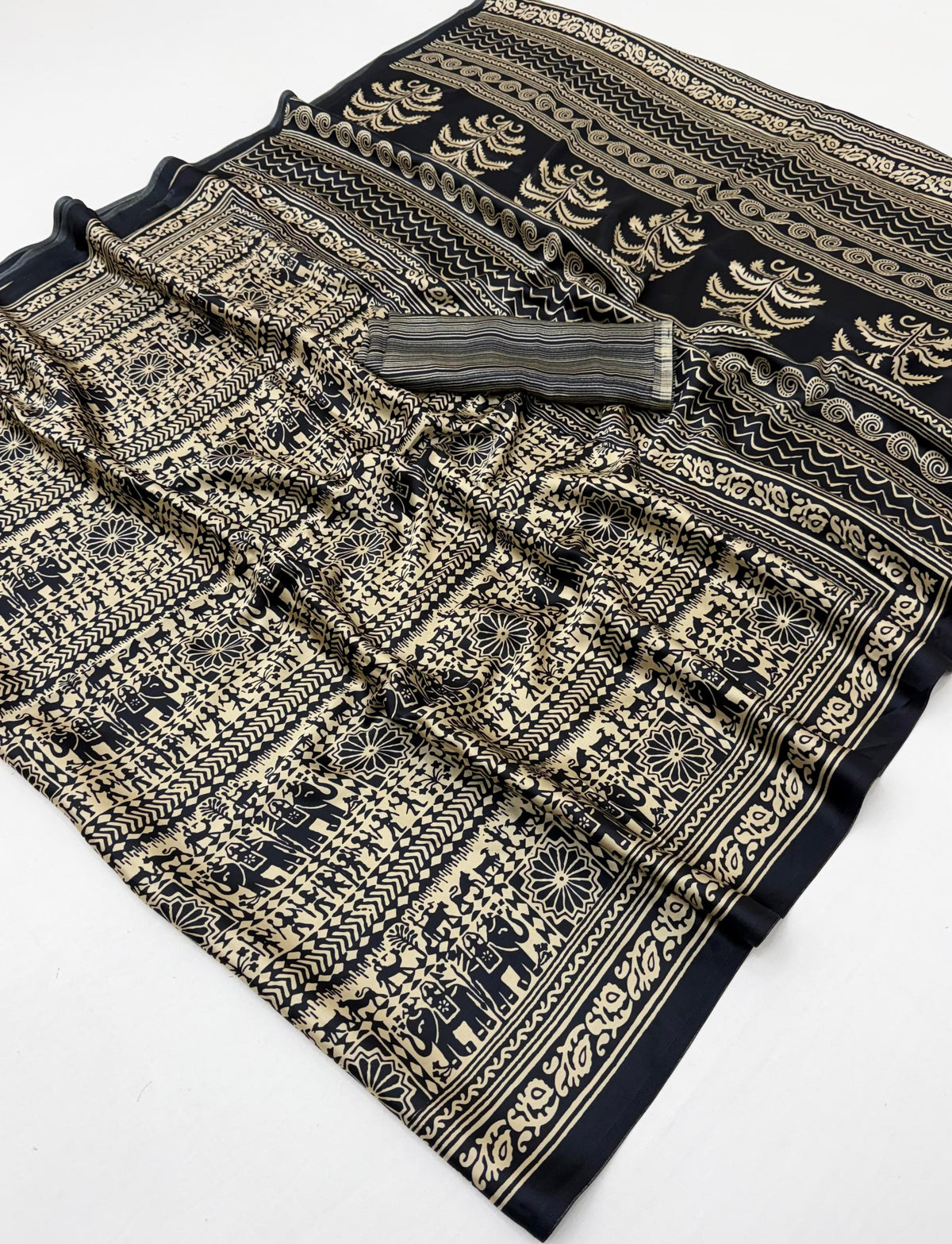 Modal Satin Ajrakh Saree