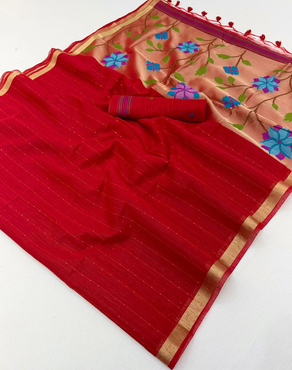 Munga Silk Sitara Saree with Tissue Pallu