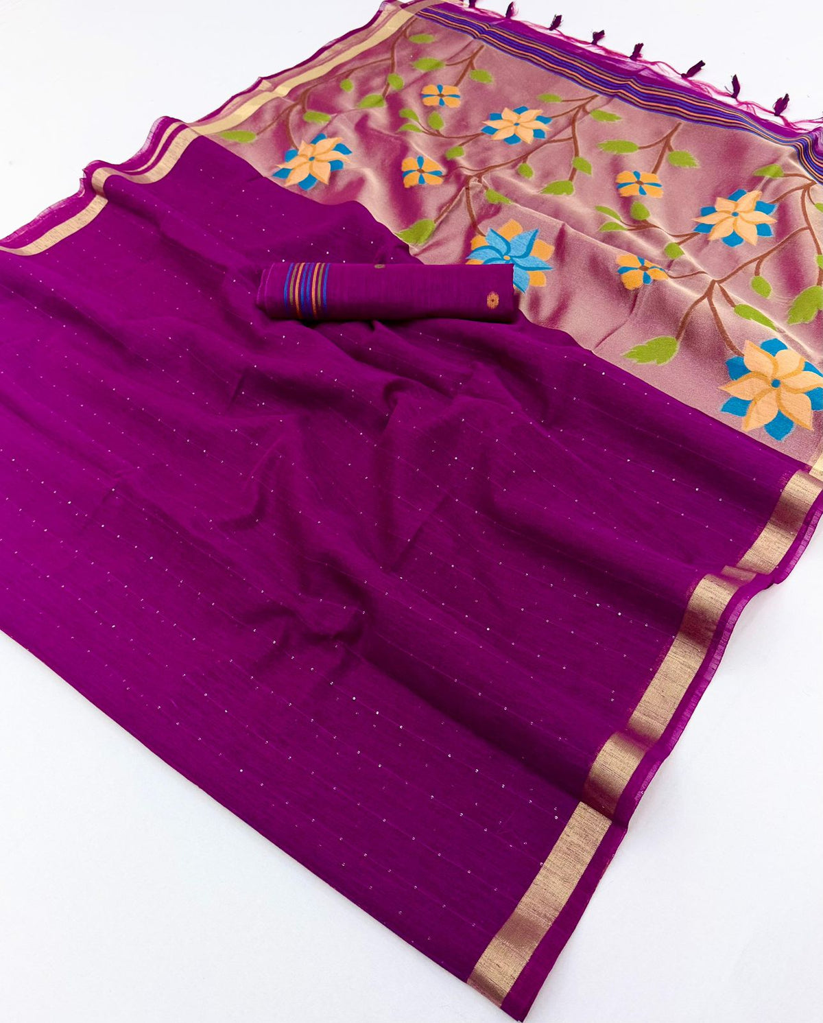 Munga Silk Sitara Saree with Tissue Pallu