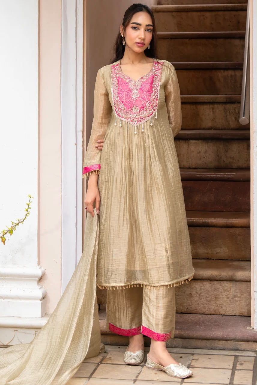 Gold-Pink suit set