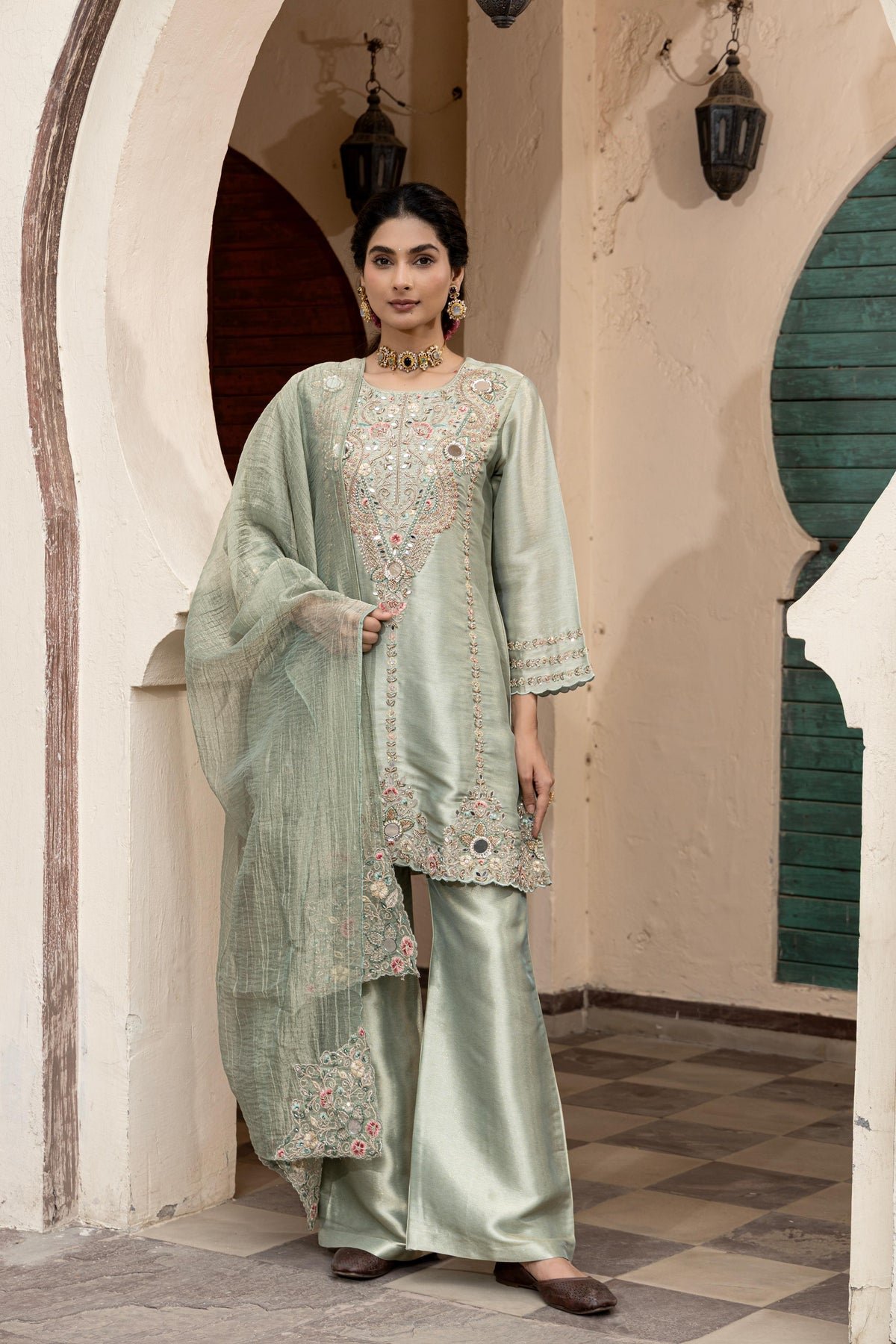 Sage Green Palazzo Set