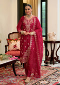 Simar Silk Embroidered Suit – Red & Pink