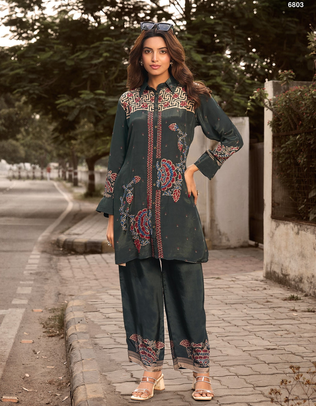 Pure Crepe Handwork Co-ord