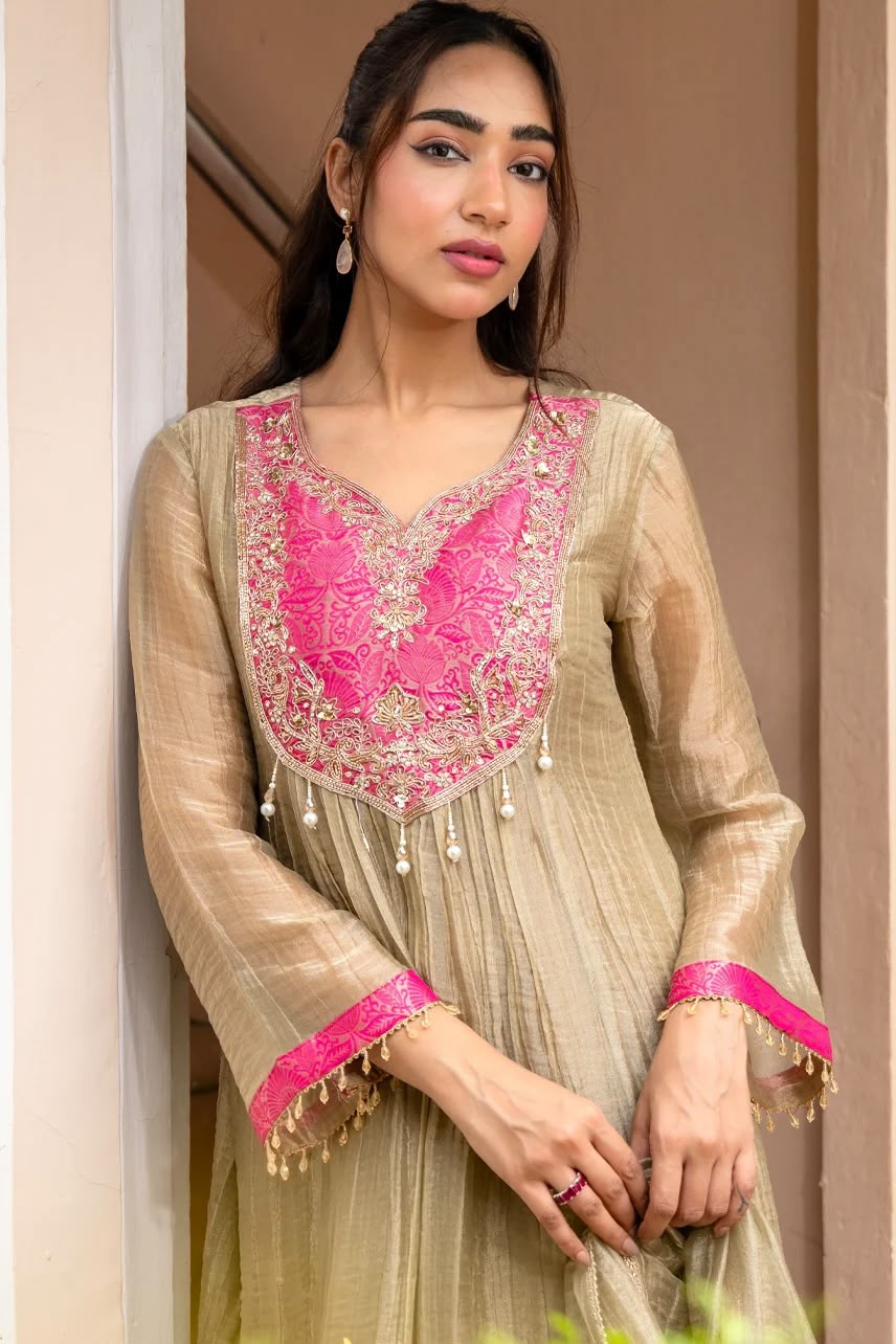Gold-Pink suit set
