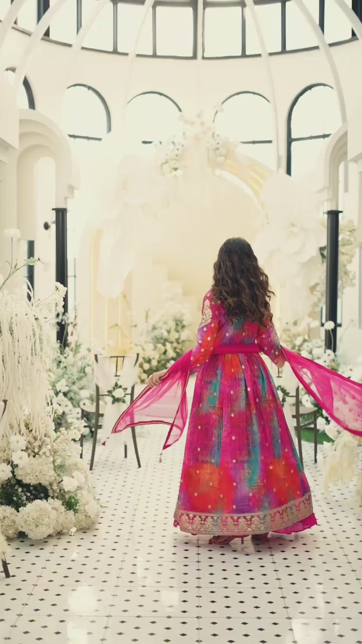 Multicolour Anarkali Suit Set
